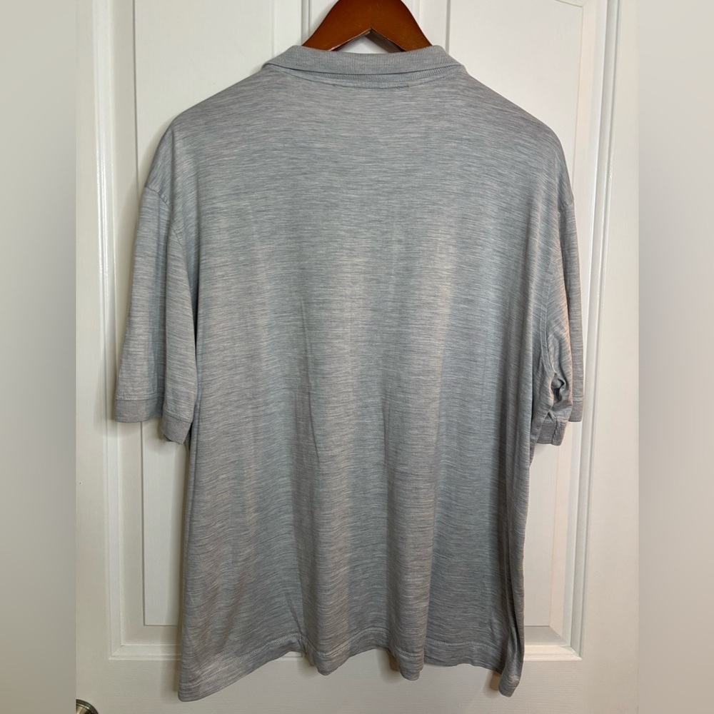 EUC MAURIZIO BALDASSARI Light Gray Men's Polo Shirt in silk and cotton sz XXL - Picture 6 of 7